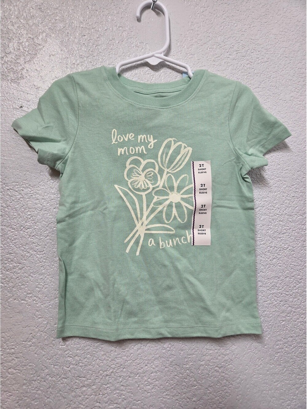 Cat & Jack Green Bouquet Short Sleeve T-Shirt for Toddler Girls 2T Nwt